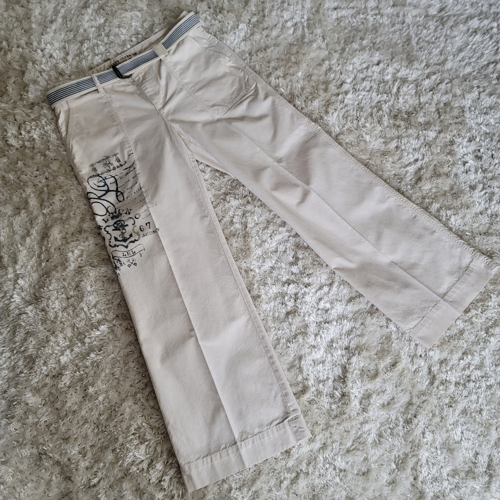 Lauren Jeans Company Premium barrel leg canvas jean with Nautical logo. Sz 12